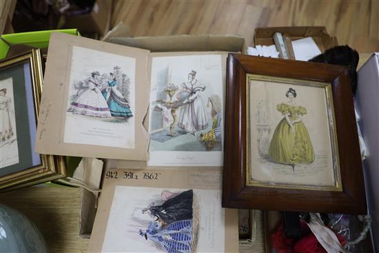 A collection of mostly early 19th century fashion prints